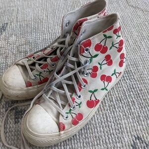 Converse Red and Green High-Top Sneakers